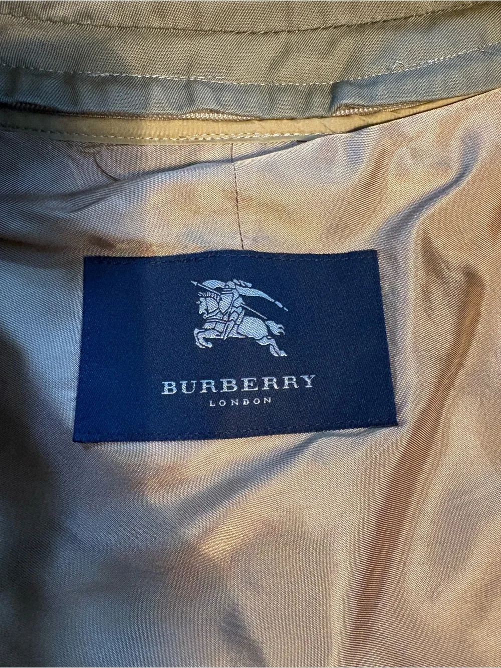 Burberry Khaki Men's Long Trench Coat